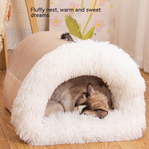 Cozy Winter Cat & Dog Nest | Moisture-Proof, Soft Fur Pet HouseNew